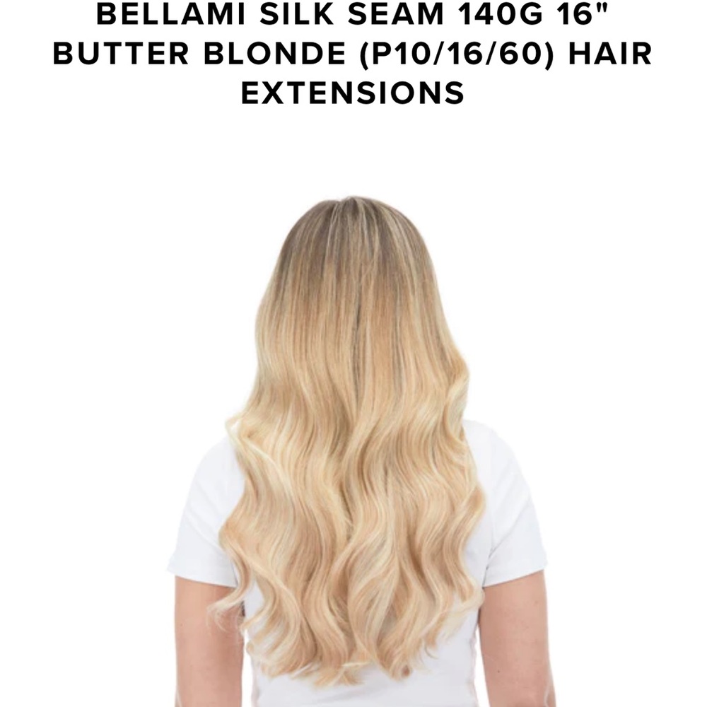 Bellami Silk Seam 140G 16” Butter Blonde Clip-in Hair Extentions